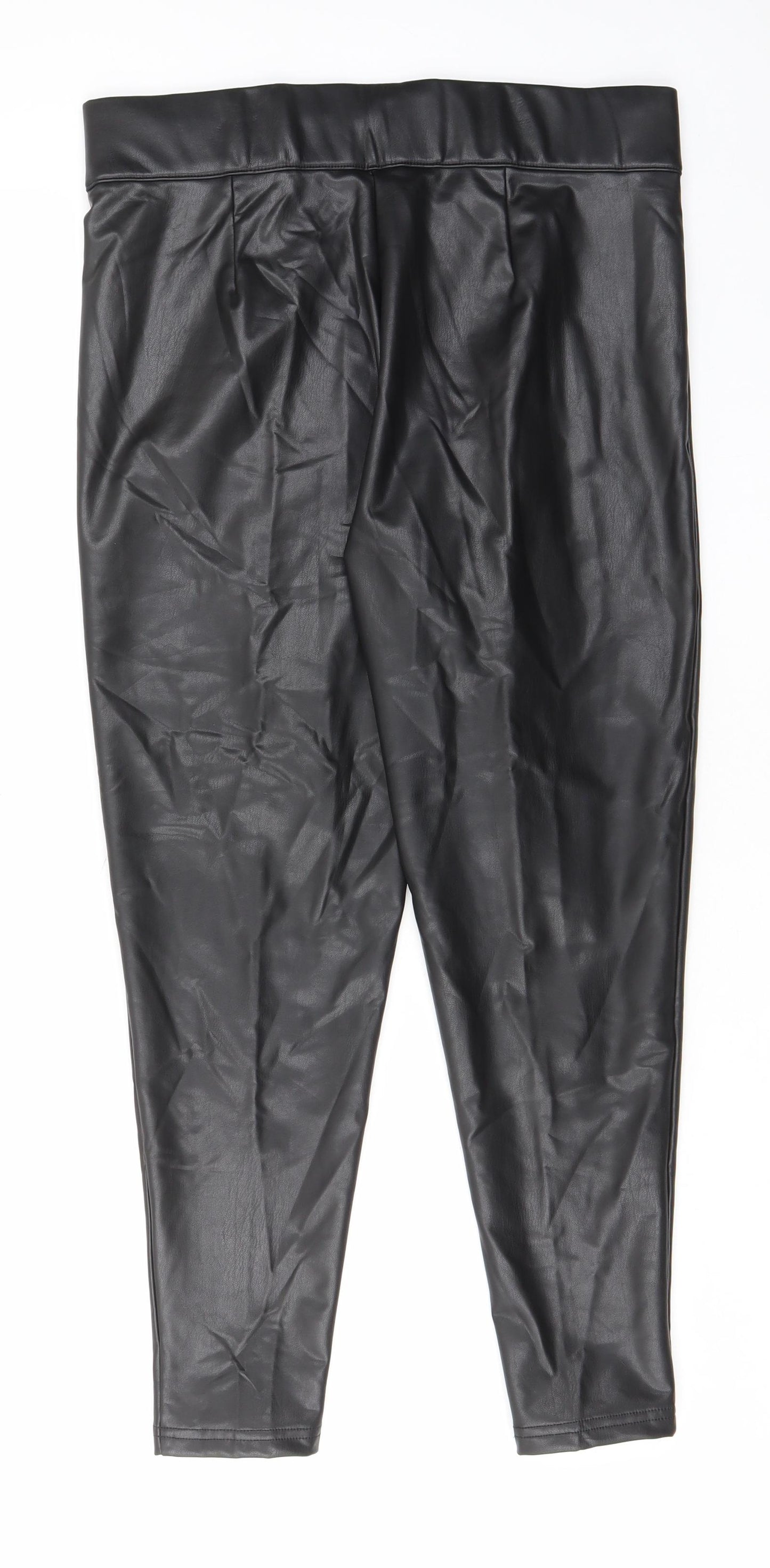 Marks and Spencer Womens Black Polyester Capri Leggings Size 14 L20 in - Elastic waist
