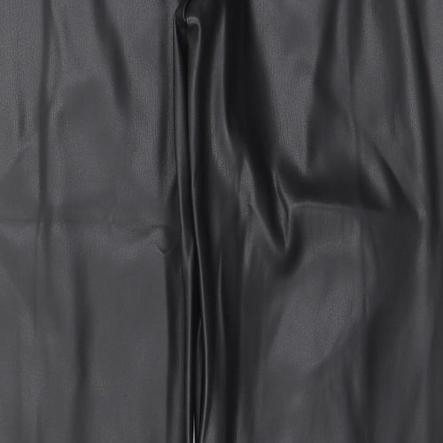Marks and Spencer Womens Black Polyester Trousers Size 14 L28 in Regular Hook & Eye - Pockets, Belt Loops