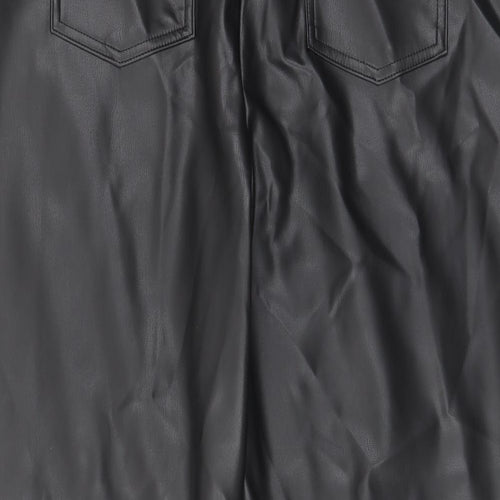 Marks and Spencer Womens Black Polyester Trousers Size 18 L23 in Regular Hook & Eye - Pockets, Belt Loops