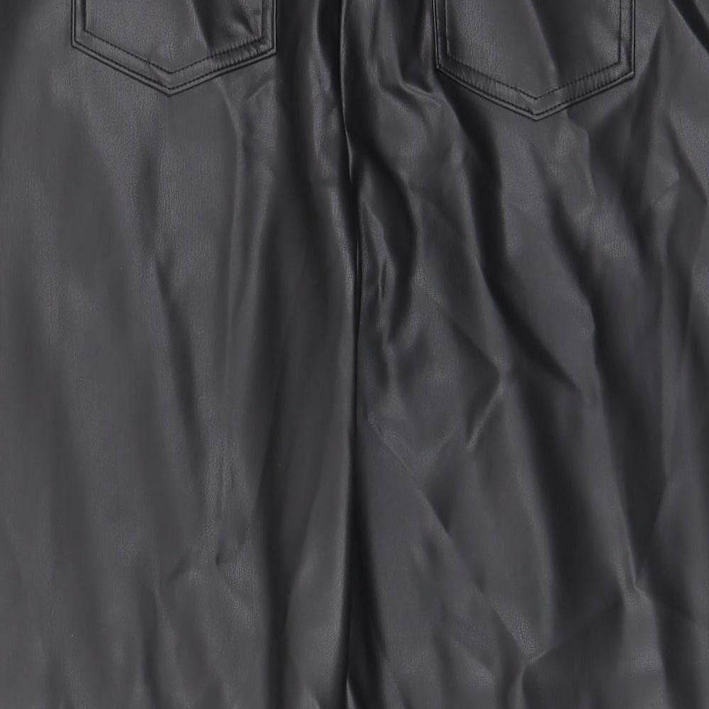Marks and Spencer Womens Black Polyester Trousers Size 18 L23 in Regular Hook & Eye - Pockets, Belt Loops