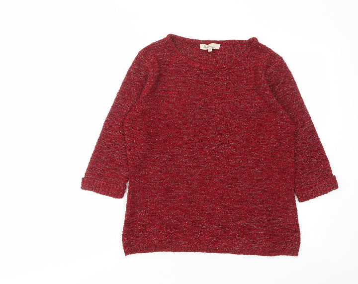 Inspire Womens Red Crew Neck Polyester Pullover Jumper Size M - M/L