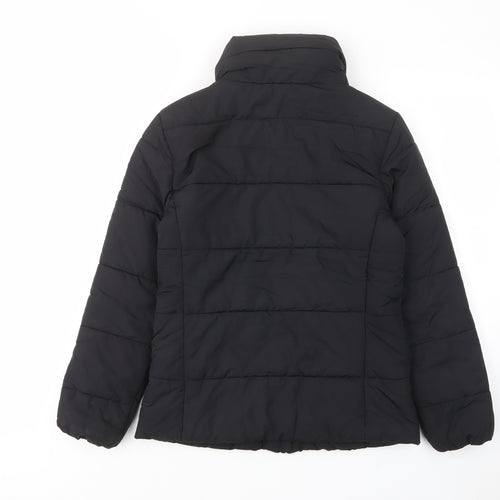 Marks and Spencer Womens Black Quilted Jacket Size 8 Zip - Zip Pockets