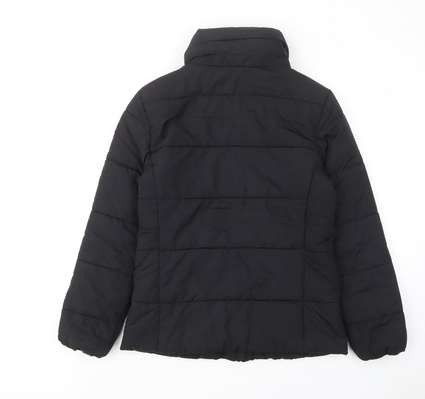 Marks and Spencer Womens Black Quilted Jacket Size 8 Zip - Zip Pockets