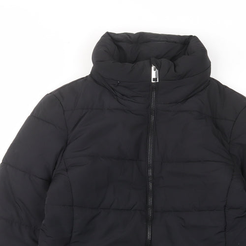 Marks and Spencer Womens Black Quilted Jacket Size 8 Zip - Zip Pockets