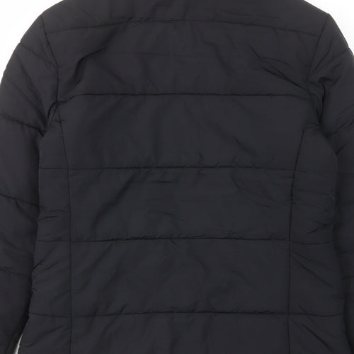 Marks and Spencer Womens Black Quilted Jacket Size 8 Zip - Zip Pockets