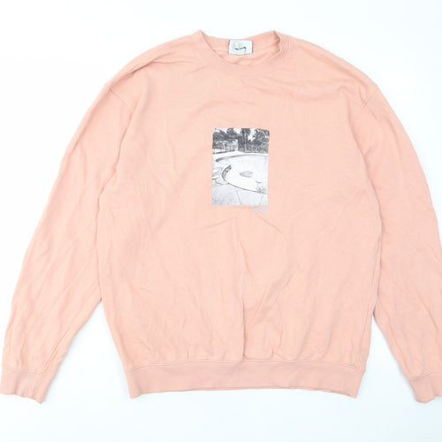 H&M Womens Pink Cotton Pullover Sweatshirt Size M Pullover