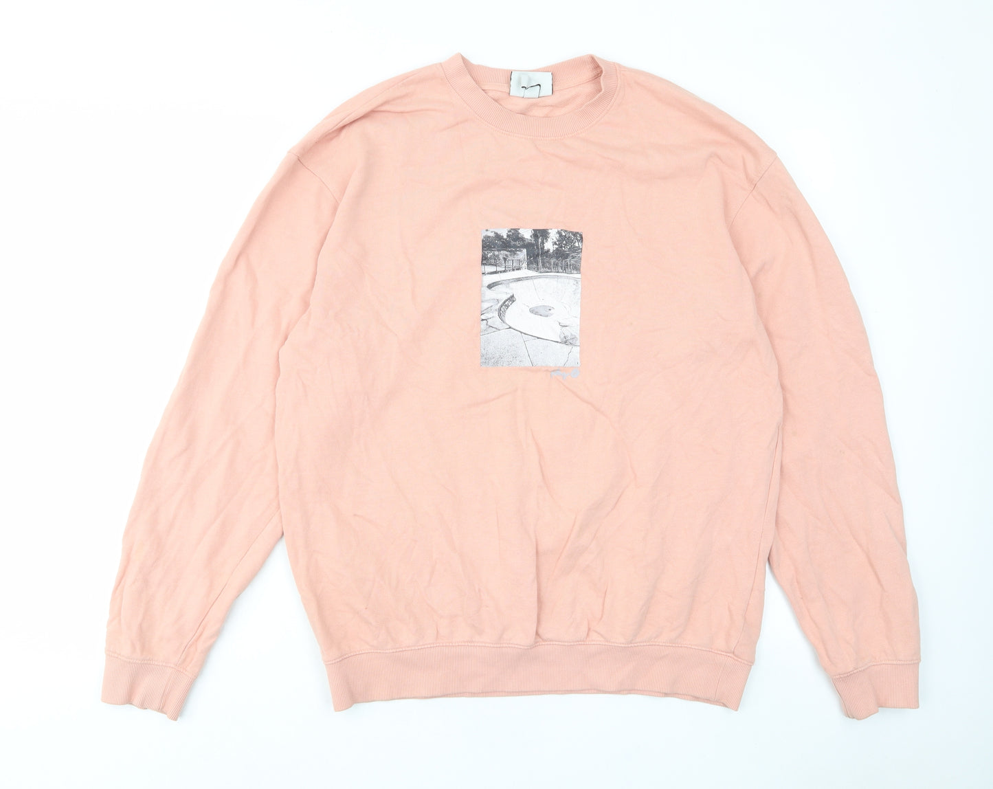 H&M Womens Pink Cotton Pullover Sweatshirt Size M Pullover