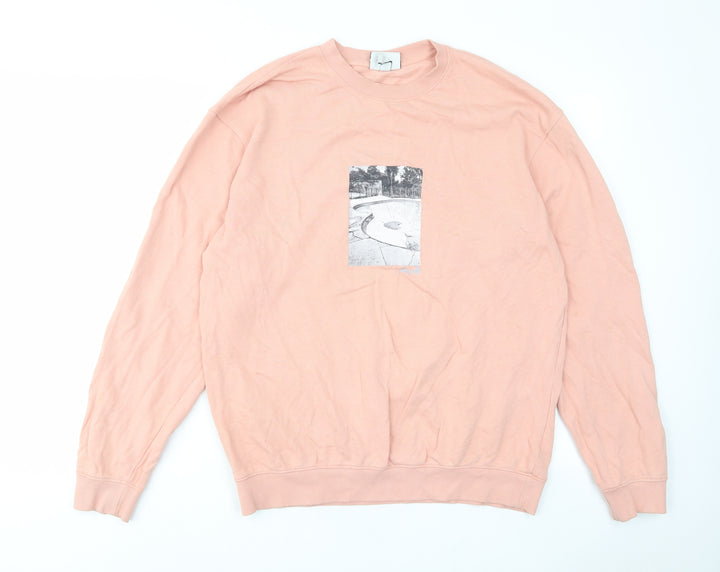 H&M Womens Pink Cotton Pullover Sweatshirt Size M Pullover