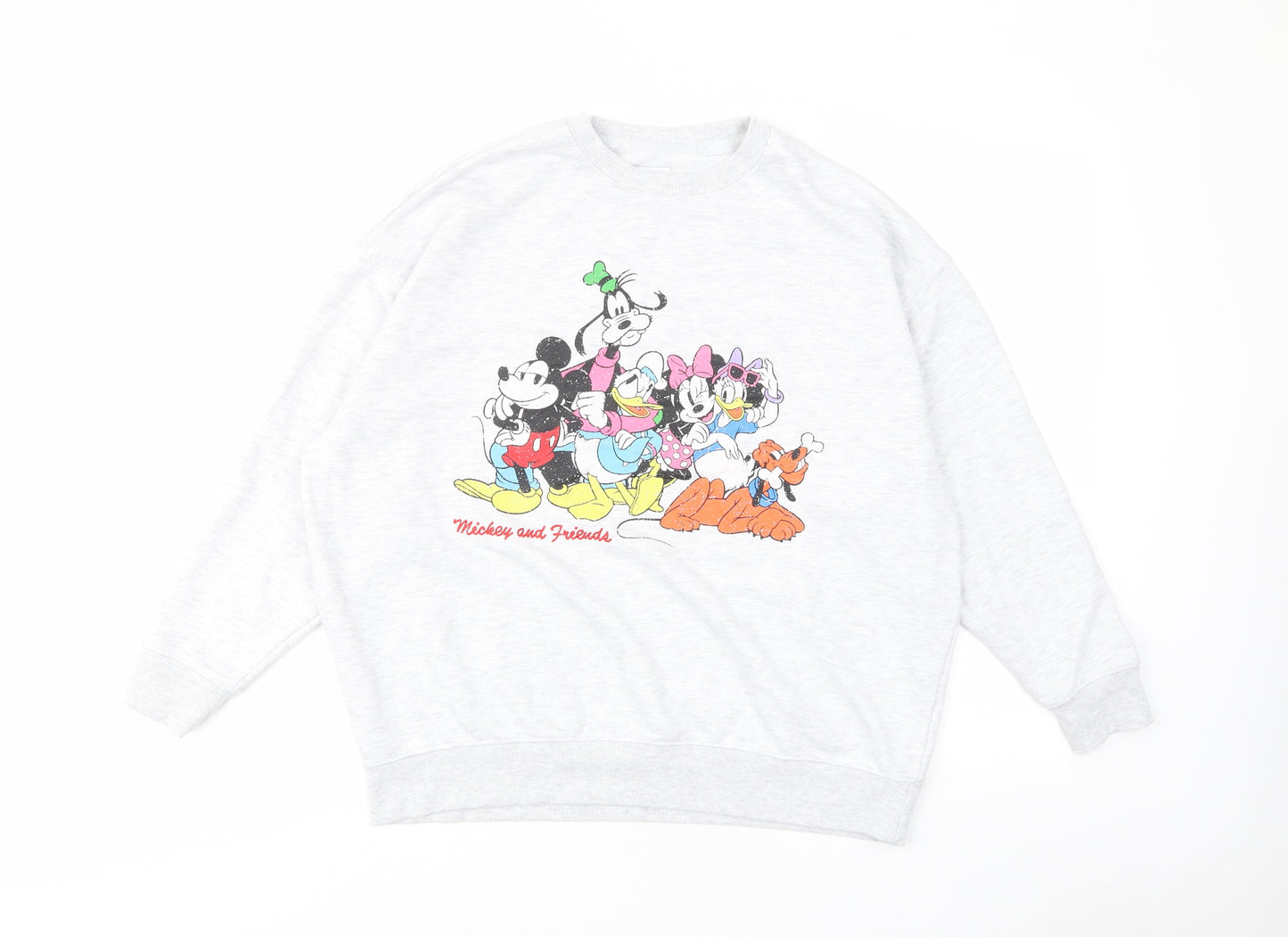 Disney Womens Grey Cotton Pullover Sweatshirt Size S Pullover - Mickey & Friends