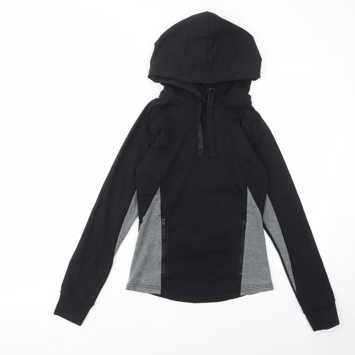 Myprotein Womens Black Cotton Pullover Hoodie Size S Pullover - Zip Pockets