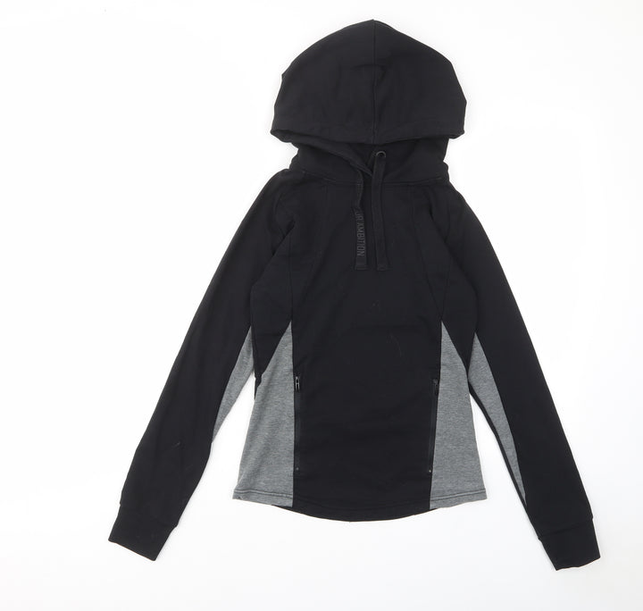 Myprotein Womens Black Cotton Pullover Hoodie Size S Pullover - Zip Pockets