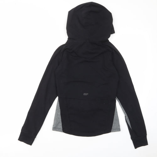 Myprotein Womens Black Cotton Pullover Hoodie Size S Pullover - Zip Pockets