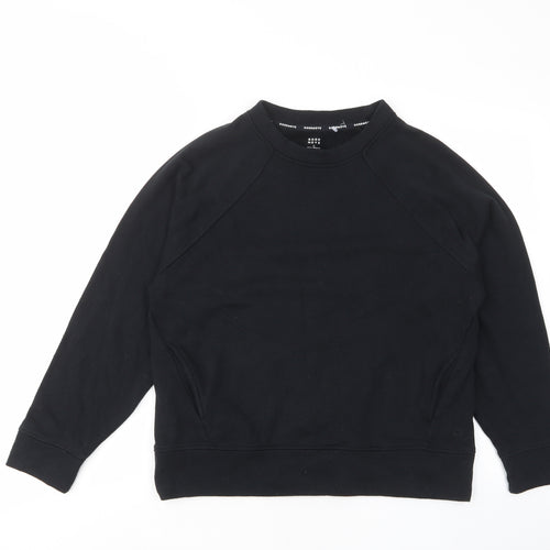 GOODMOVE Womens Black Cotton Pullover Sweatshirt Size 10 Pullover - Pockets