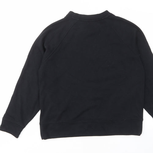 GOODMOVE Womens Black Cotton Pullover Sweatshirt Size 10 Pullover - Pockets