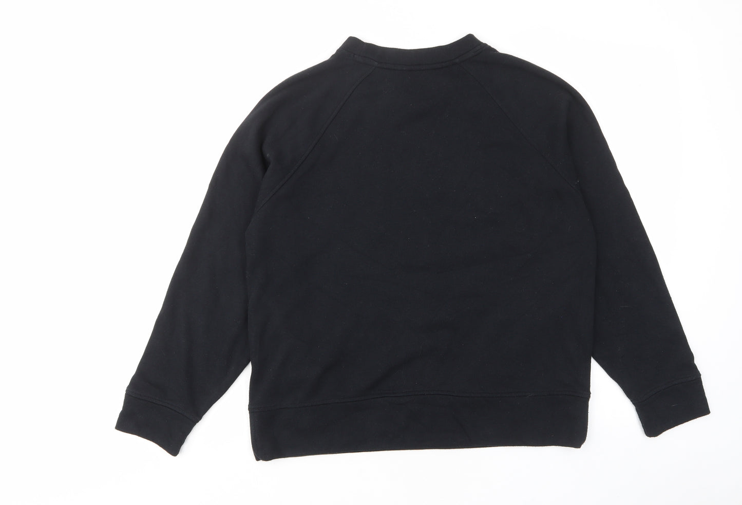 GOODMOVE Womens Black Cotton Pullover Sweatshirt Size 10 Pullover - Pockets