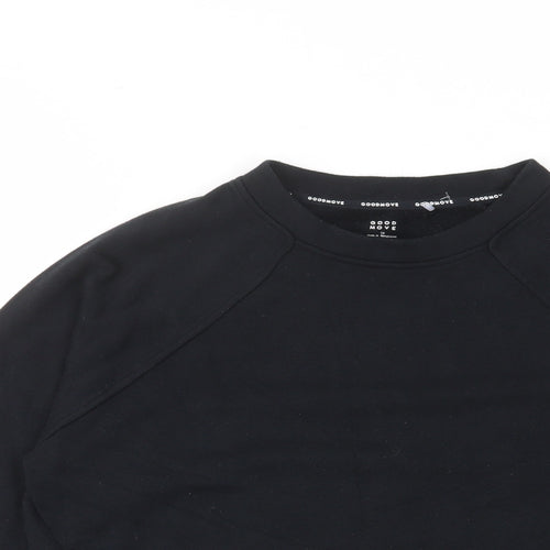 GOODMOVE Womens Black Cotton Pullover Sweatshirt Size 10 Pullover - Pockets