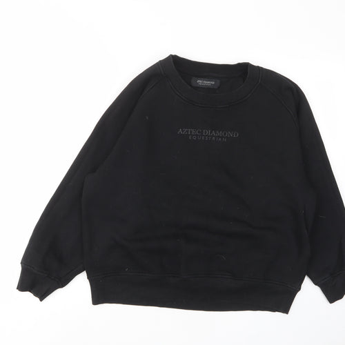 Aztec Womens Black Cotton Pullover Sweatshirt Size XL Pullover