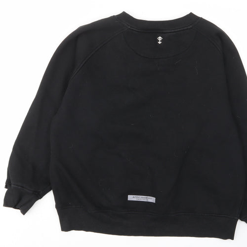 Aztec Womens Black Cotton Pullover Sweatshirt Size XL Pullover