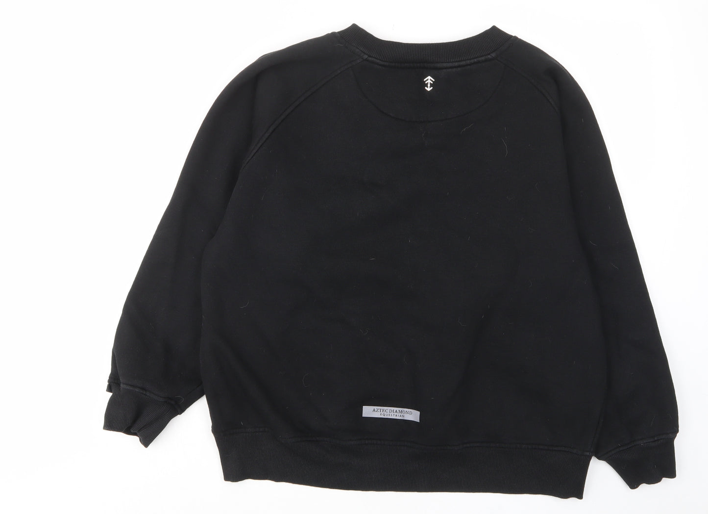 Aztec Womens Black Cotton Pullover Sweatshirt Size XL Pullover