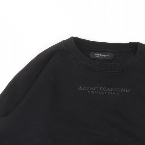 Aztec Womens Black Cotton Pullover Sweatshirt Size XL Pullover