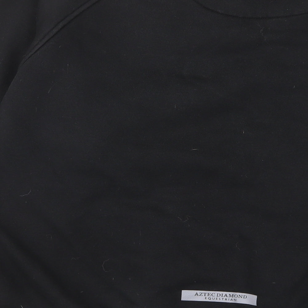Aztec Womens Black Cotton Pullover Sweatshirt Size XL Pullover