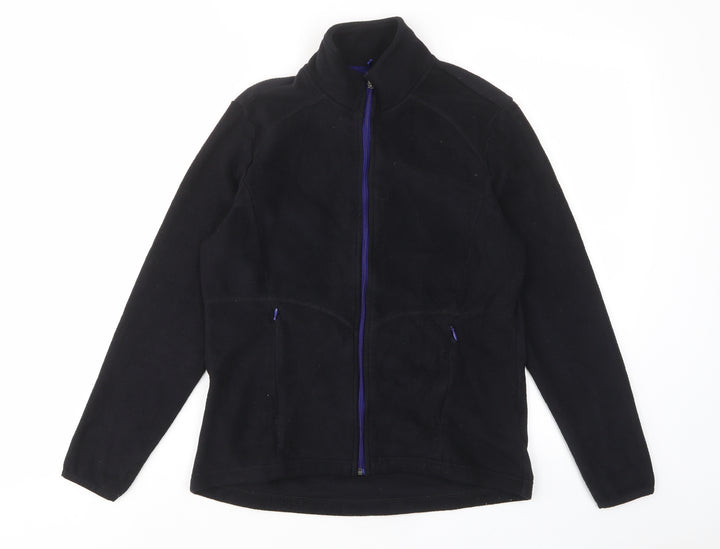Marks and Spencer Womens Black Jacket Size 10 Zip - Zip Pockets