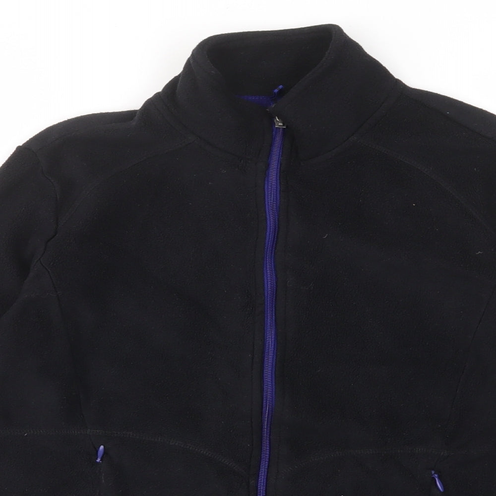 Marks and Spencer Womens Black Jacket Size 10 Zip - Zip Pockets
