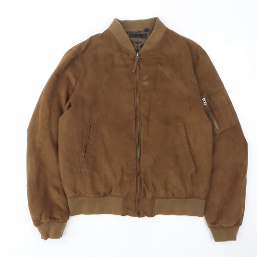 Uniqlo Mens Brown Bomber Jacket Jacket Size M Zip - Pockets