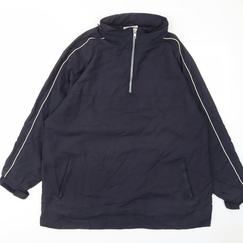 Game Gear Mens Blue Jacket Poncho Size L Zip - Pockets