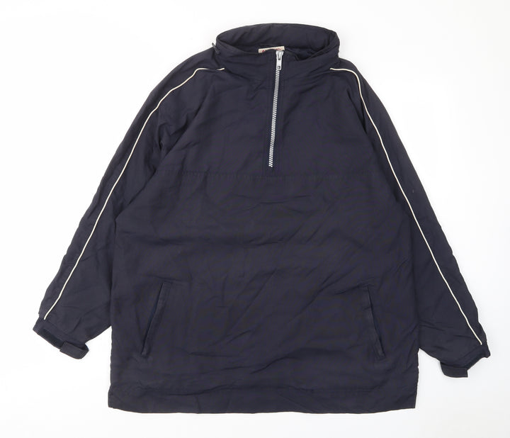 Game Gear Mens Blue Jacket Poncho Size L Zip - Pockets