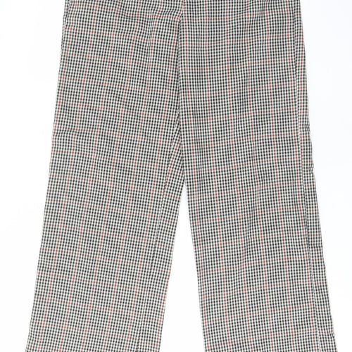 Pimkie Womens Multicoloured Plaid Polyester Trousers Size 10 L30 in Regular Button - Pockets, Belt Loops