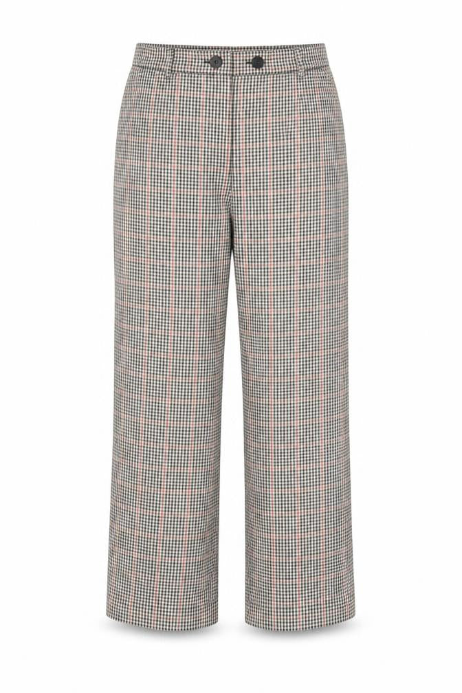 Pimkie Womens Multicoloured Plaid Polyester Trousers Size 10 L30 in Regular Button - Pockets, Belt Loops