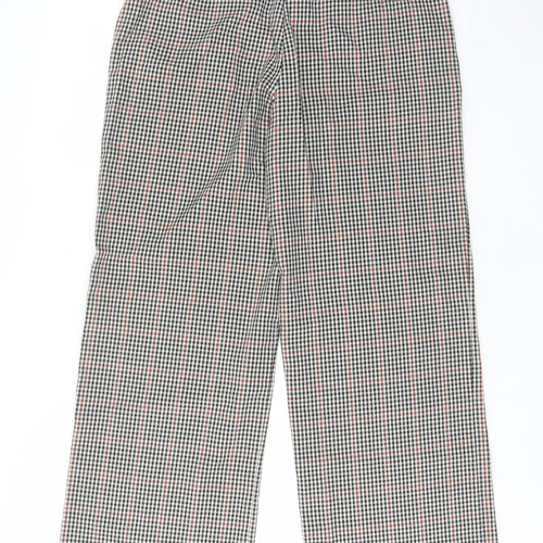 Pimkie Womens Multicoloured Plaid Polyester Trousers Size 10 L30 in Regular Button - Pockets, Belt Loops