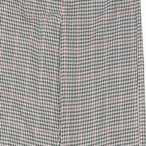 Pimkie Womens Multicoloured Plaid Polyester Trousers Size 10 L30 in Regular Button - Pockets, Belt Loops