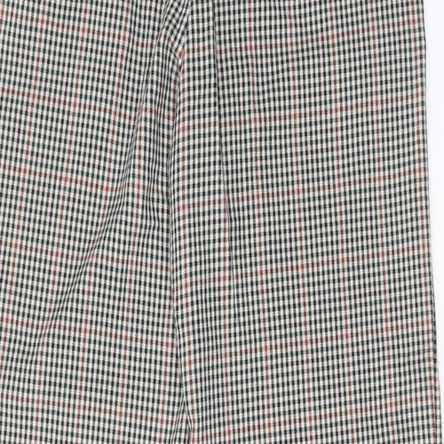 Pimkie Womens Multicoloured Plaid Polyester Trousers Size 10 L30 in Regular Button - Pockets, Belt Loops