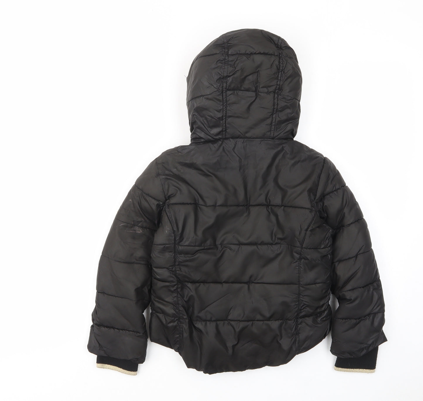Michael Kors Girls Black Biker Coat Size 6 Years Zip - Pockets