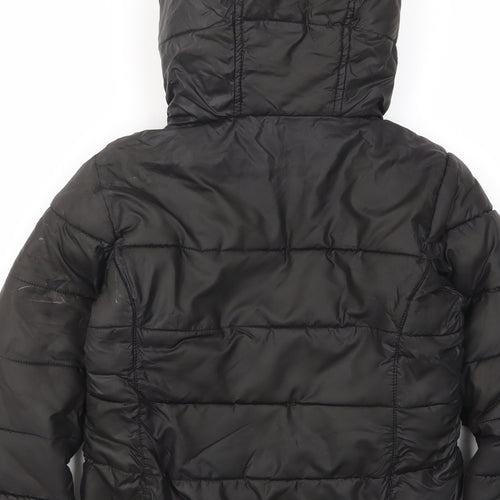 Michael Kors Girls Black Biker Coat Size 6 Years Zip - Pockets