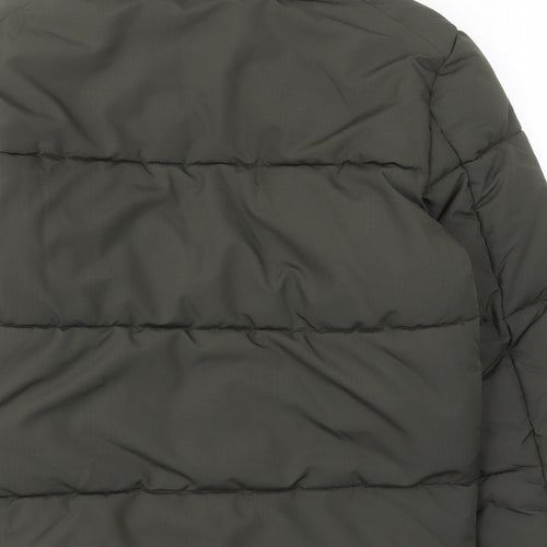Marks and Spencer Mens Green Quilted Coat Size S Zip - Thermal, Pockets
