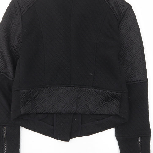 Amisu Womens Black Jacket Size 10 Zip - Zip Pockets