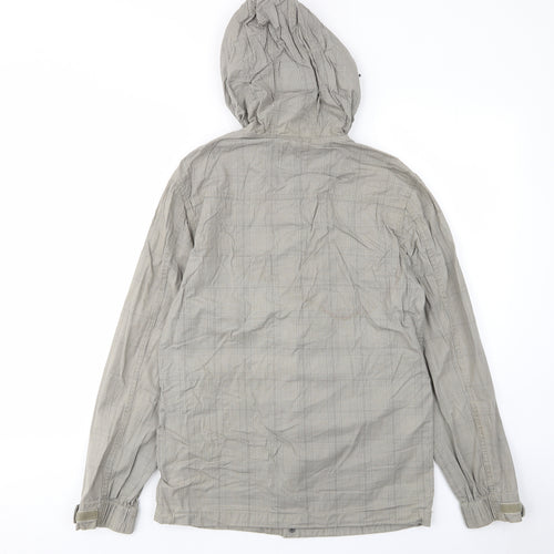 H&M Mens Green Plaid Jacket Size S Zip - Pockets