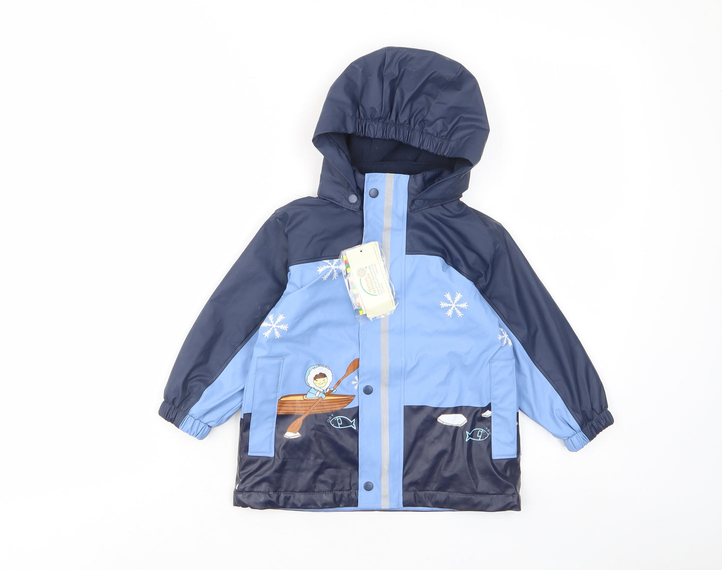 PlayHouse Boys Black Geometric Jacket Size 18 Months Zip - Pockets