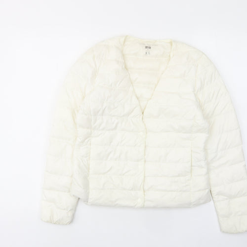 Uniqlo Womens White Jacket Size XS Button - Pockets