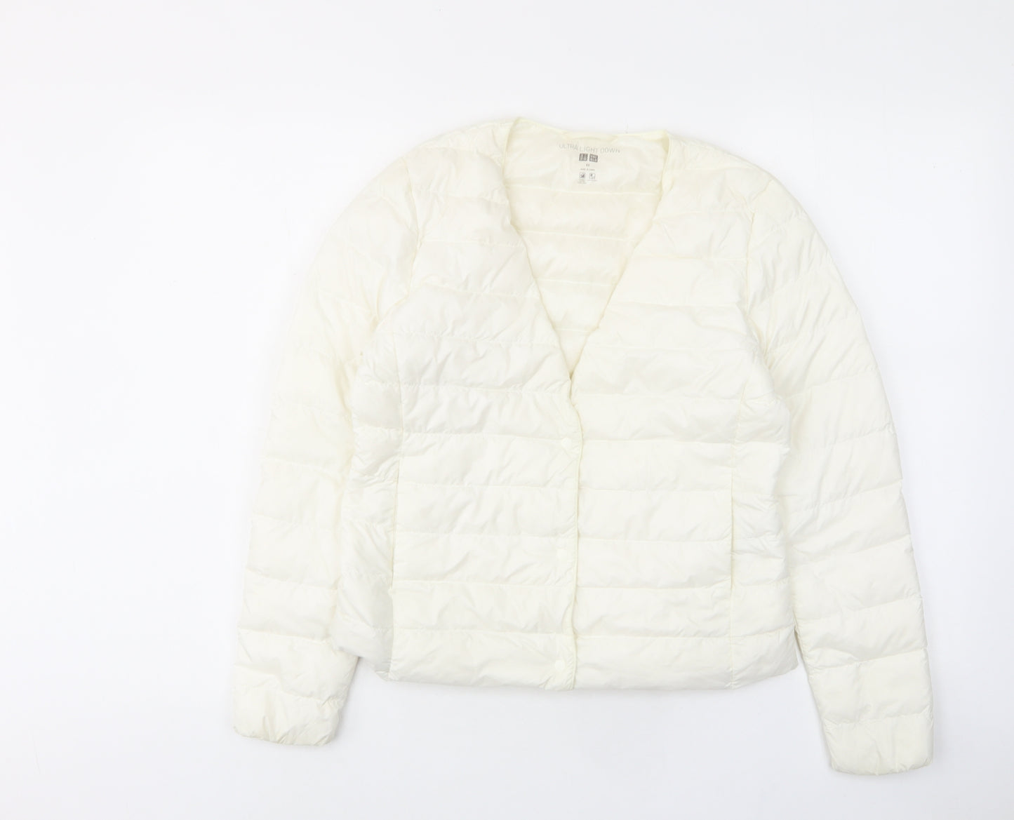 Uniqlo Womens White Jacket Size XS Button - Pockets
