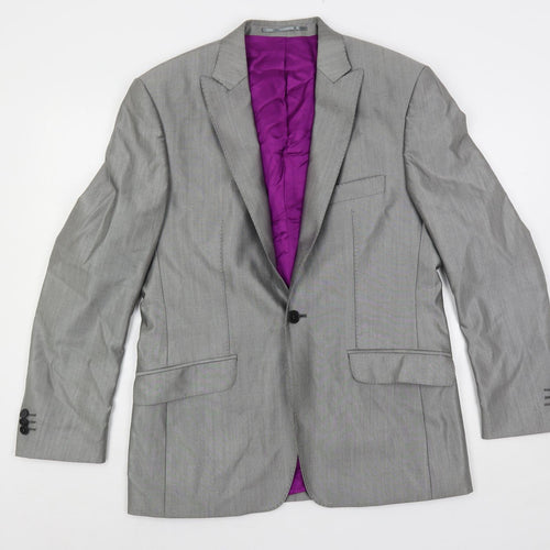 Jones Mens Grey Wool Jacket Suit Jacket Size 38 Regular