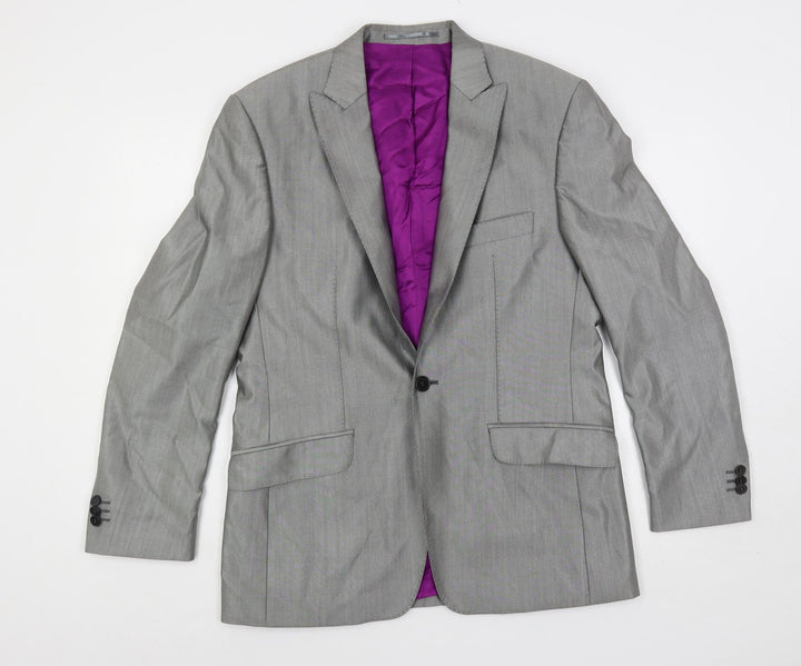 Jones Mens Grey Wool Jacket Suit Jacket Size 38 Regular