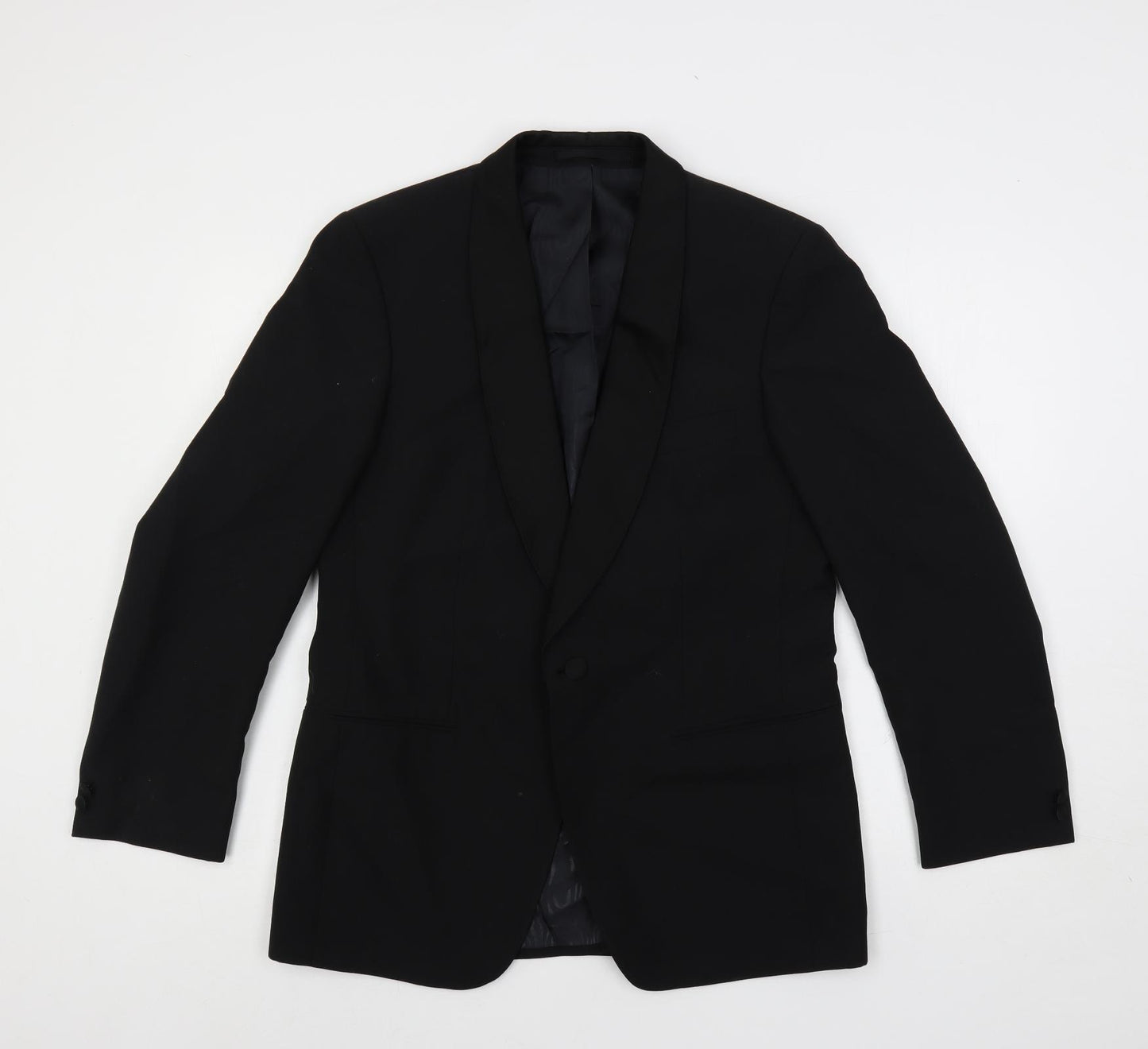 Hornes Mens Black Polyester Tuxedo Suit Jacket Size 38 Regular
