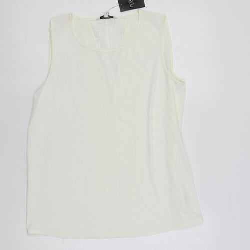 NEXT Womens Ivory Polyester Basic Blouse Size 12 Round Neck - Lace Detail