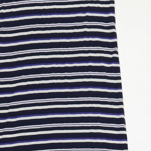 Dorothy Perkins Womens Blue Striped Polyester Maxi Size 8 Scoop Neck Pullover