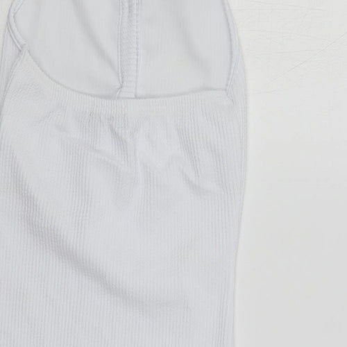 PRETTYLITTLETHING Womens White Polyester Mini Size 10 Collared Pullover - Backless