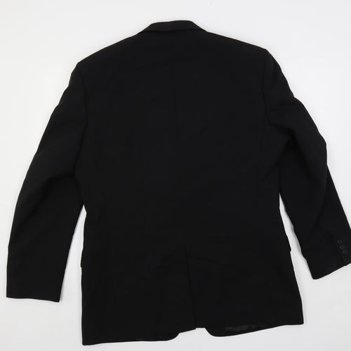 k j Mens Black Polyester Jacket Suit Jacket Size 42 Regular